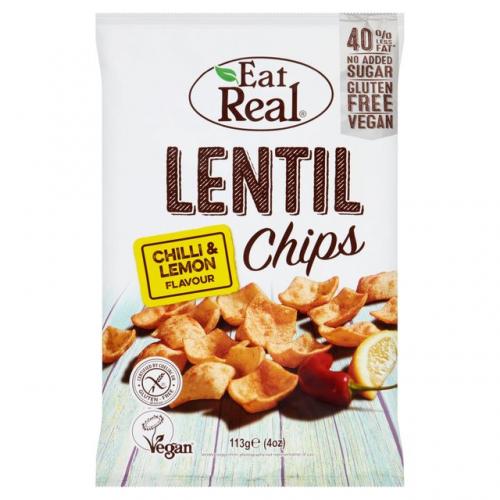 Eat Real Lentil Chips - Chilli & Lemon (113g)