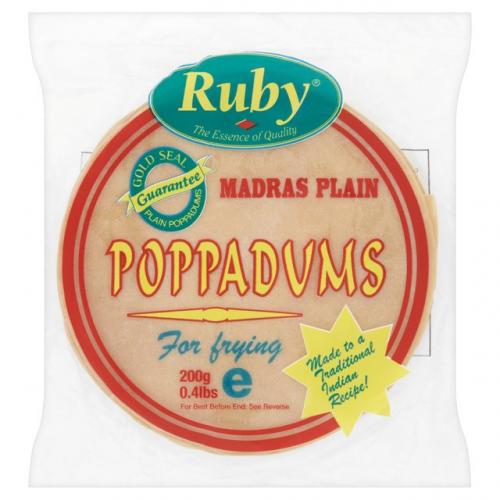 Ruby Poppadoms - Madras (200g)