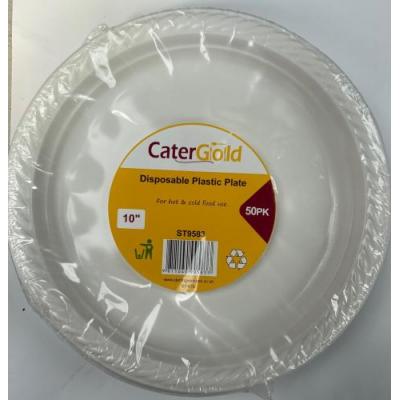 CATERGOLD 10IN DISPOSABLE PLASTIC PLATE 50pk